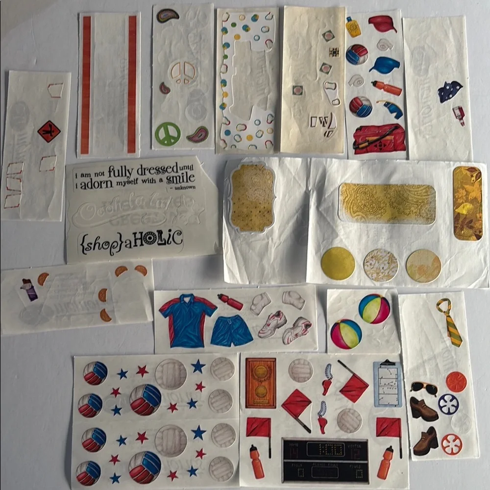 Creative Memories Stickers Vintage Sports Stickers JUNK JOURNAL Stickers